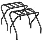 SONGMICS Luggage Rack for Guest Room, Set of 2 Suitcase Stands, Foldable Steel Frame, for Hotel, Bedroom, Holds up to 110 lb, 27.2 x 15 x 20.5 Inches, Black URLR001B02 - color: Black, style: Basics