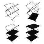 Folding Shelf Storage Rack, 3-Tier Storage Shelf Racks and Shelving Organizer for Kitchen Camping Picnic BBQ Indoor Outdoor