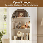 71" Modern Tall Bookcase and Bookshelf, Modern Storage Combination for Home Office or Study,and Living Room with Glass Door and Open Shelf Cabinets, White with Gold Handles, 4 of Set