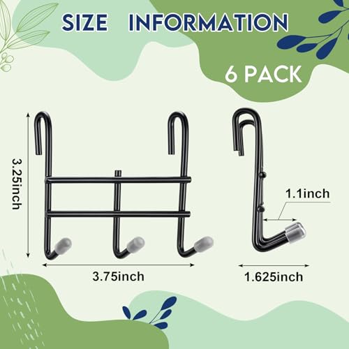Teenyyou 6 Pack 3 Hook Attachment for Wire Shelving 3.75" l x 1.625" d x 3.25" h Wire Shelving Hooks Accessories Steel Hanging Rack Metal for Storage Organizer(Black) - color: Black