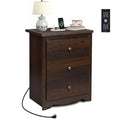 WLIVE Tall Nightstand with Charging Station, Wood Night Stand with 3 Drawers Storage, Bedside Table End Side Tables with 2 USB Ports and Outlets for Bedroom, Closet, Espresso - color: Espresso