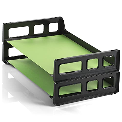 Officemate 26054 Recycled Desk Tray, Side Load,9 x 16 1/4 x 5, Legal, Black, 2/PK (OIC26054) - size: Pack of 2