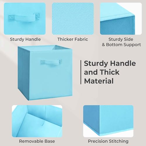 11x11 Inch Storage Bins Cubes, Fabric Foldable Storage Box, Collapsible Closet Organizer for Clothes, Blankets, Office, Bedroom, Living Room, Shelf Cabinet, Bookcase, Multi-Color, 3 Pack - color: Multi-Color, size: 3 PACK