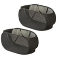 2 Piece Popup Mesh Laundry Basket Durable Handles Collapsible Laundry Baskets Folding Clothes Pastic Hamper for Laundry Room College Dorm (2 x Black) - color: 2 x Black
