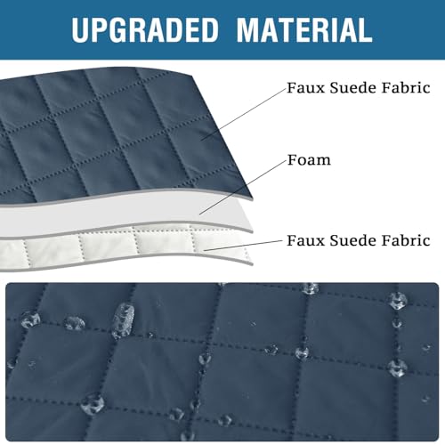 2 Pack Water Resistant Armrest Covers for Chairs and Sofas Couch Arm Covers for Sofa with 3 Pockets for Phone Sofa Arm Protector for Pets, Cats (Berlin Blue) - color: Berlin Blue
