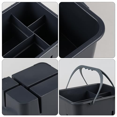 Plastic Cleaning Caddy with Handle, Portable Plastic Storage Caddy Organizers, Gray, F
