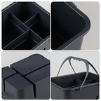 Plastic Cleaning Caddy with Handle, Portable Plastic Storage Caddy Organizers, Gray, F
