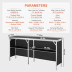 VEVOR Extra Long Folding Portable Bar Tradeshow Podium Table for Indoor, Outdoor, Party, Picnic, Exhibition, Includes Carrying Case, Storage Shelf and Black Skirt, 77.95" x 15.16" x 34.65" - size: 77.95 INCH