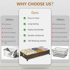 2 Pack Under Bed Storage with Wheels, 40L Large Under Bed Storage Containers with Handwoven Rattan , Rolling Underbed Organizer Bins Drawers for Clothes, Shoes, Blankets, Brown(31.5 x 15.75 x 6.3 In) - style: 2 Pack(A-Brown)