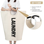 Maxsilan 90L Large Laundry Basket, Freestanding Tall Clothes Hamper, Collapsible Laundry Bag, Beige - color: Beige, size: 90L