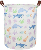 ESSME Kids Laundry Hamper,Shark Hamper Collapsible Canvas Waterproof Ocean Storage Bin for Boy, Nursery Hamper,Gift Baskets,toy bins(Ocean) - color: Ocean