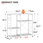 soges Kitchen Standing Baker's Rack, Utility Microwave Oven Stand, Multi-Layers Kitchen Storage Cart Workstation Shelf, Coffee Cart, White - color: White