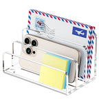 FUCDTEFC Mail Organizer Countertop, 3 Section Clear Acrylic Small File Holders Letter Organizer for Desk, Modern Filing Accessories for Document, Office, Home, School - size: 3 Section Clear-M