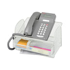Safco Onyx Phone and Utility Tray with Drawer, Desktop Organizer, Durable Steel Construction, Silver - color: Silver