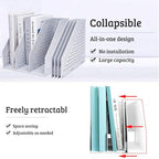 Marte Vanci Collapsible 3 Compartment Magazine Holder Desktop Adjustable Sturdy File Dividers Document Cabinet Rack Display (Light Gray 3 Compartment) - color: Light Gray 3 Compartments