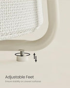VASAGLE LILEA Collection - Small Round Side End Table, Modern Nightstand with Fabric Basket, for Living Room, Bedroom, Set of 2, Cream White ULET225LL01S - color: Cream White, size: Round + 2 pack
