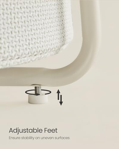 VASAGLE LILEA Collection - Small Round Side End Table, Modern Nightstand with Fabric Basket, for Living Room, Bedroom, Set of 2, Cream White ULET225LL01S - color: Cream White, size: Round + 2 pack