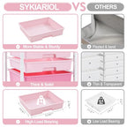 Rolling Cart with Drawers,Storage Cart with 8 Drawers and Wooden Tabletop,Utility Cart for Living Room,Classroom, Bedroom,Bathroom,Dorm,Office,Rose Pink - color: Rose Pink