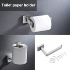 5 Pieces Brushed Nickel Bathroom Hardware Set Include 24inch Towel Bar,2pcsTowel Hooks,Toilet Paper Holder Square SUS304 Stainless Steel Bathroom Accessories Set Heavy Duty Wall Mounted - color: Round Brushed, size: 24" 5pcs