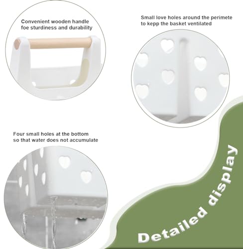 Anyoifax Portable Shower Caddy Plastic Basket Organizer Divided Bathroom Storage Tote With Handle for College, Dorm Room, Kitchen, White - color: White