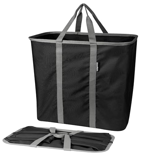 CleverMade Collapsible Laundry Caddy - Black Charcoal 2-Pack 64L - Foldable Storage Organization Container for Clothes Laundry Room Storage Solution - color: Black/Charcoal