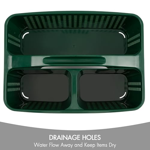 Tiawudi Portable Shower Caddy, Caddy Organizer with Handle, Plastic Shower Basket Hold Soap, Shampoo, Hair Supplies and Beauty Products, Cleaning Supplies Organizer for Home, Dorm, Shelf and Cabinet - color: Green
