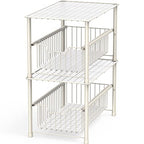 Simple Houseware Stackable Under Sink Cabinet Sliding Basket Organizer Drawer, White - color: White
