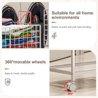 Wire Laundry Hamper Cart,80L Laundry Hamper Trolley with Pull Handle,White High Laundry Basket Cart for Laundry Room,Bathroom,Bedroom-White（23.6 * 15.75 * 28inch） - style: Medium Oblong-White