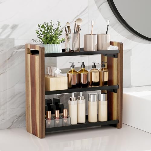 Bathroom Counter Organizer,Bathroom Counter Shelf,Bathroom Organizers,Under Sink Organizer,Cologne Organizer For Men,Cologne Cabinet,Spice Rack Organizer for Cabinet,Gifts(Brown 3 Tier) - color: Brown 3 Tier