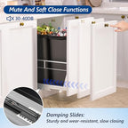 Insputer Dual Pull Out Trash Can Under Cabinet with Soft-Close Slides, Heavy Duty Under Sink Trash Can Kit for Kitchen Sink, Laundry, Garbage Can Not Included, Requires 17" W X 24" D Cabinets - size: Double