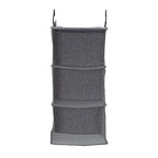 Household Essentials 3 Shelf Hanging Closet Organizer, Hanging Shelf with Hooks, Poly Linen and PEVA Shelving - color: Graphite