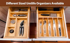 Umilife Drawer Organizer Storage Boxes, 2.5" High Bamboo Drawer Dividers, 3 Rearrangeable Bins for Kitchen, Office Desktop, Clothing, Makeup, vanity, Jewelry - size: 12 x 10 x 2.5" (3 Boxes)
