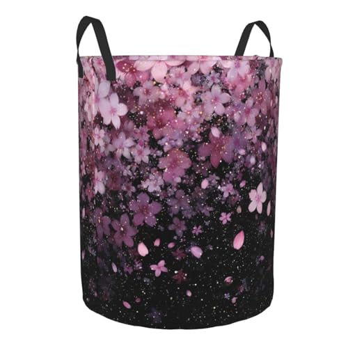 Cherry Blossoms Laundry Basket Storage Bin Foldable Laundry Hamper Clothes Storage Bucket Organizer 19.6x15.7 Inch For Laundry Room/Bedroom/Bathroom - color: Cherry Blossoms