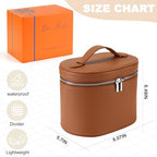 Makeup Bag Vanity Case Cosmetic Bag with Removable Divider Travel Toiletry Bag for Women Portable Make up Box Organizer, Brown - color: Brown