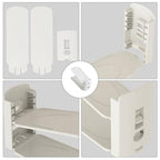 Shoe Slots Organizer, Adjustable Shoe Stacker Space Saver, 3Levels Adjustable - color: White