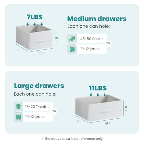 OLIXIS 7 Drawer Dresser for Bedroom, Wide Fabric Storage Tower with Wooden Top and Metal Frame, Closet Chest Organizer Furniture, TV Stand for Living Room Hallway, White - color: White, size: 11.8"D x 39.4"W x 30"H (7 Drawers)