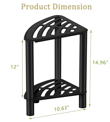 VOTZAAQ Stainless Steel Shower Stool, Double Layer Corner Shower Bench for Inside Shower, Shower Foot Rest for Shaving Legs, Matte Black Shower Seat for Small Bathroom - color: Sector-black