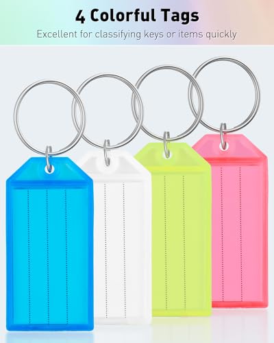 Uniclife Key Tag Rack Slot Style Key Storage Rack Plastic Wall Mounted Key Holder Organizer with Transparent Key Tags Identifiers in 4 Assorted Colors - size: 5.5'' x 2.8'', 1 Pack, style: Slots