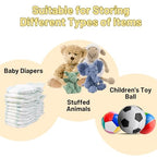 Ofiray-home Stuffed Animal Hammock, Bedside Stuffed Animal Storage Net Corner - Kids Nursery Wall Bedroom Home Decor, Cotton Bedside Toy Organizer Net with Tether, Stretches up to 47.25 In, Beige