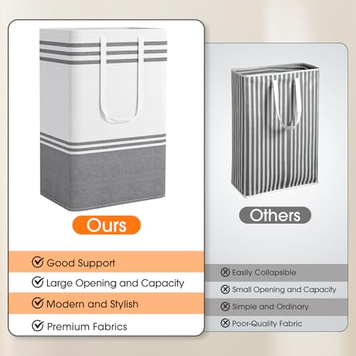3 Pack Large Laundry Baskets, Laundry Hampers, Freestanding Waterproof Collapsible Clothes Bag with Extended & Reinforced Handles - Clothes Basket for Dorm, Bathroom, Home (88L) - size: 3 x 88L