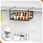 2 Pack Large Under Shelf Basket, Black Undershelf Storage Basket, Heavy Duty Slide-in Hanging Storage Basket, Metal Under Cabinet Organizer for Kitchen, Pantry, Desk, Bookshelf, Cabinet - size: 2 Pack Large Black