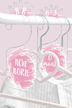 OneDream Baby Closet dividers Hanger separators - Set of 7 Baby Clothes dividers for Closet from Newborn to 24 Months, Acrylic Infant Clothes Divider (Pink) - color: Pink