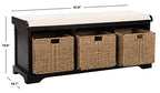 Safavieh American Homes Collection Lonan Grey and White Wicker Storage Bench - color: Black