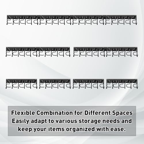 LEYU Metal Garage Tool Organizer Wall Mount, 4 Pack Garden Tool Organizer With Extension Cord Straps, Garage Organization Hooks and Hangers for Shed, Yard Storage, Wall Holder for Hanging Broom Mop - size: 4 Pack