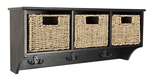 Safavieh Home Collection Finley Hanging 3 Basket Wall Rack - color: Black