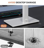 Dual Monitor Stand - Vertical Stack Screen Free-Standing Monitor Riser Fits Two 13 to 34 Inch Screen with Swivel, Tilt, Height Adjustable, Holds One (1) Screen up to 44Lbs HT05W-002 White - color: White