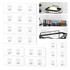 14 Pack Shower Caddy Replacement, Strong Hooks, No Drilling Shower Shelf, Hooks for Caddy, Soap Holder and Kitchen Racks - color: Transparent-Upgrade 14Pack