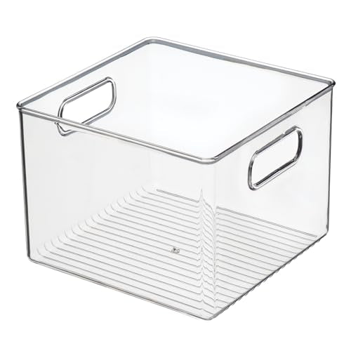 iDesign Pantry Storage Bin with Handles for Kitchen Cabinets or Fridge - Clear - Made in USA - style: Pack of 1