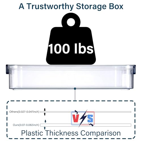 4 Pack 5.5qt 9 x 13 Clear Plastic Storage Box with Snap-Tight Latch, Stackable Organizer Container for A4 Files, Photos, Documents, Scrapbook, Crafts, and Art Supplies,Clear Storage Box With Lids