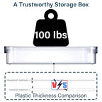 4 Pack 5.5qt 9 x 13 Clear Plastic Storage Box with Snap-Tight Latch, Stackable Organizer Container for A4 Files, Photos, Documents, Scrapbook, Crafts, and Art Supplies,Clear Storage Box With Lids